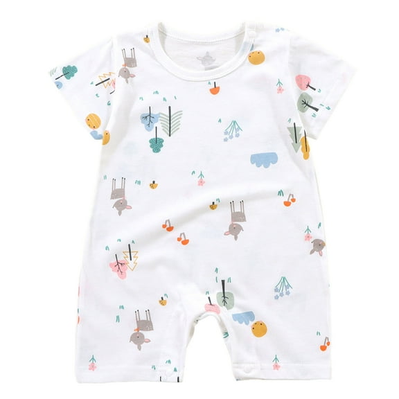 Zanarzt Baby Girl Romper Baby Boys Girls Romper Printed Outfit Short Sleeve Bodysuits Light Blue,12-18 Months