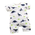 thumbnail image 1 of Zanarzt Infant Baby Girl Summer Jumpsuit Cotton Baby Boy Girl Bubble Romper Solid Color Bodysuit Short Sleeve Organic Cotton T Shirt Green,6-12 Months, 1 of 4