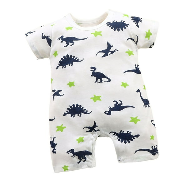 Zanarzt Infant Baby Girl Summer Jumpsuit Cotton Baby Boy Girl Bubble Romper Solid Color Bodysuit Short Sleeve Organic Cotton T Shirt Green,6-12 Months