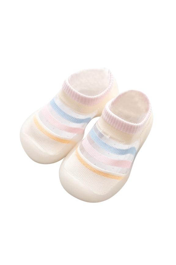 Baby Summer Shoes First Walker Baby Shoes Toddler Shoes for Boys Girls Lightweight Breathable Cotton Baby Walking Shoes Non Slip Walking Shoes for Babies White,6-12 Months