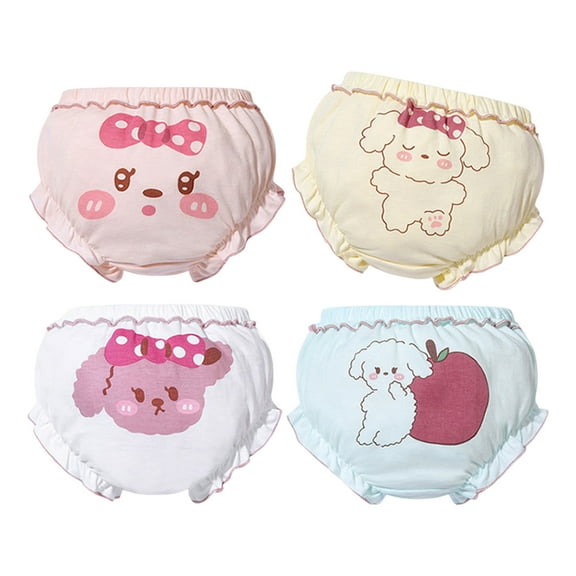 Zanarzt Bloomers Multipack Baby Diaper Covers for Girls Soft Cotton Ruffle Bloomers Toddler 4PCS Pink,4-5 Years