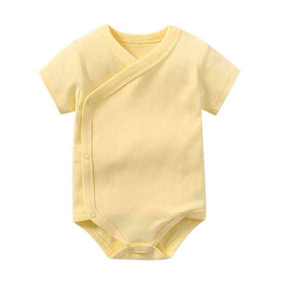 Zanarzt Bodysuit Short Sleeve Boy Baby Bodysuit Cute and Comfortable Trendy Clothing Yellow,0-3 Months