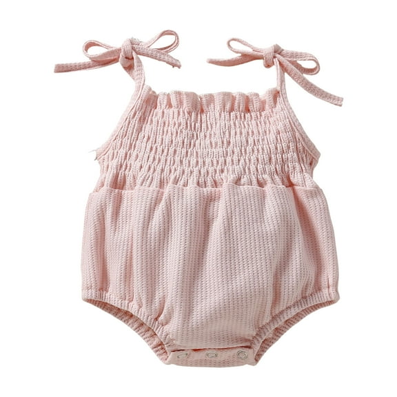Zanarzt Infant Girl Jumpsuit Romper Summer Infant Girl Sleeveless Romper Birthday Outfit Cute Girl Summer Clothes Pink,3-6 Months