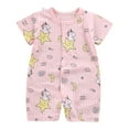thumbnail image 1 of Zanarzt Infant Girl Jumpsuit Summer Baby Boys Romper Short Sleeve Baby Jumpsuit with Snap Cozy Baby Bodysuit for Boys Newborn Infant Light Pink,18-24 Months, 1 of 4