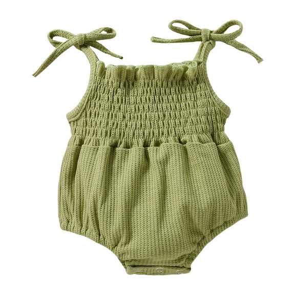 Zanarzt Infant Girl Romper Dress Infant Girl Sleeveless Romper Birthday Outfit Cute Girl Summer Clothes Green,3-6 Months
