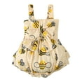 thumbnail image 1 of Zanarzt Infant Girl Romper Jumpsuit Infant Newborn Girl Ruffle Sleeveless Romper Summer Clothes Outfit with Cute Floral Print Jumpsuit Yellow,3-6 Months, 1 of 6