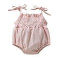thumbnail image 1 of Zanarzt Infant Girl Romper Jumpsuit Summer Infant Girl Sleeveless Romper Birthday Outfit Cute Girl Summer Clothes Pink,12-18 Months, 1 of 7
