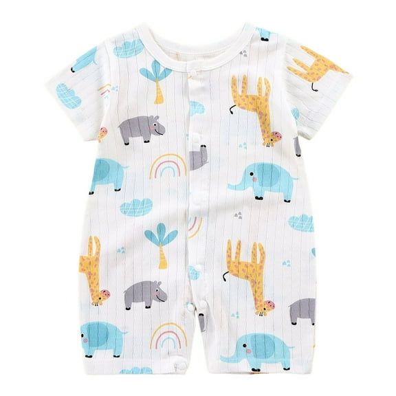Zanarzt Infant Girl Romper Outfit Newborn Baby Boys Romper Short Sleeve Baby Jumpsuit with Snap Cozy Baby Bodysuit for Boys Newborn Infant Yellow,18-24 Months