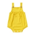 thumbnail image 1 of Zanarzt Infant Girl Romper Summer Girl Boy Summer Cotton Romper Clothes Ruffle Sleeveless Comfy Rompers Newborn Tops Yellow,6-9 Months, 1 of 6