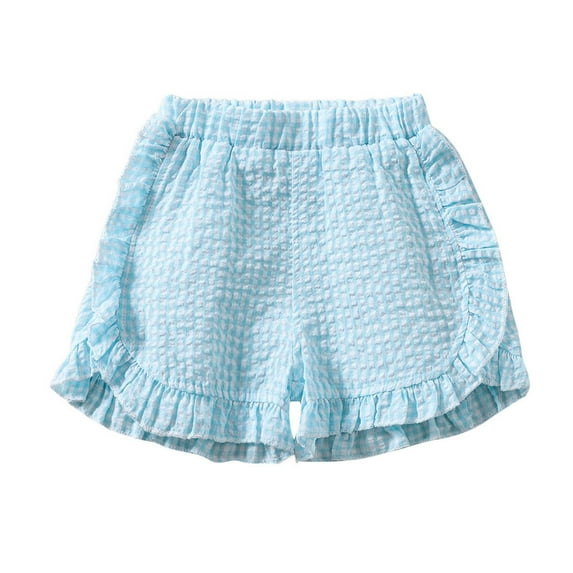 Zanarzt Infant Girl Shorts Baby Girls Shorts Toddler Summer Casual Shorts Cotton Toddler Girls Ruffled Shorts Newborn Infant Sky Blue,18-24 Months