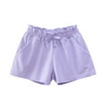 thumbnail image 1 of Zanarzt Girl Shorts Toddler Baby Girl Shorts Solid Little Girls Shorts Baby Summer Athletic Pants with Drawstring Purple,4-5 Years, 1 of 4