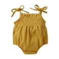 thumbnail image 1 of Zanarzt Infant Girl Summer Bodysuit Infant Girl Sleeveless Romper Birthday Outfit Cute Girl Summer Clothes Yellow,9-12 Months, 1 of 7
