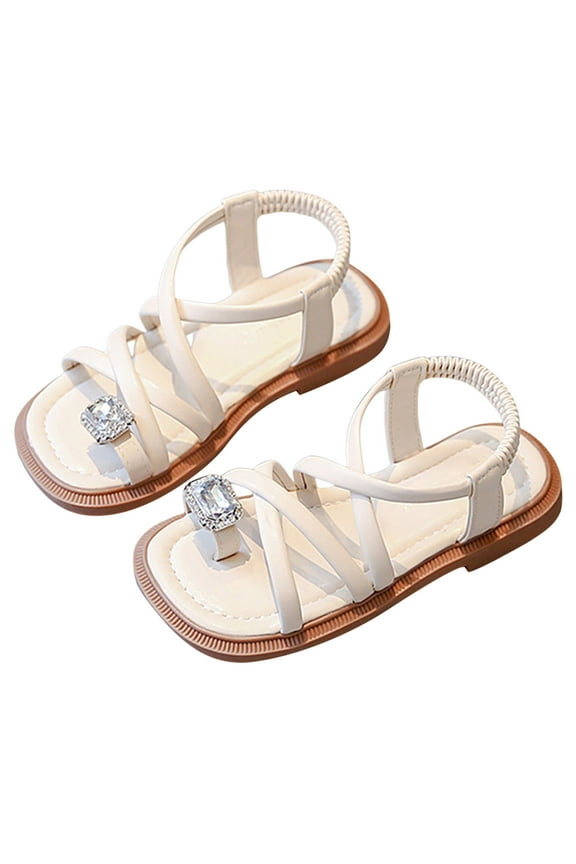 Girls Summer Sandals Summer Sandals Girls Sandals Soft Anti Slip Rubber Sole Summer Outdoor Shoes Toddler First Walkers Beige,10