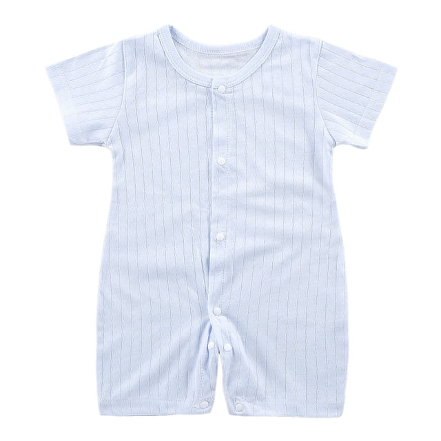 Zanarzt Infant Ruffle Romper Baby Bodysuit Boy Girl Clothes Soft Newborn Infant Outfit Short Sleeve Romper Blue,6-12 Months