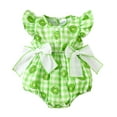 thumbnail image 1 of Zanarzt Infant Ruffle Romper Girls Summer Romper Clothes Dress Newborn Sunsuit One Piece Jumpsuits Outfits Light Green,0-3 Months, 1 of 3
