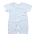 thumbnail image 1 of Zanarzt Infant Ruffle Romper Jumpsuit Girl Baby Bodysuit Boy Girl Clothes Soft Newborn Infant Outfit Short Sleeve Romper Blue,18-24 Months, 1 of 4