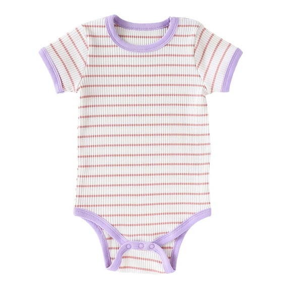 Zanarzt Infant Ruffle Romper Jumpsuit Girl Baby Bodysuit Infant Outfit Cute Newborn Clothes Unisex Romper Purple,3-6 Months