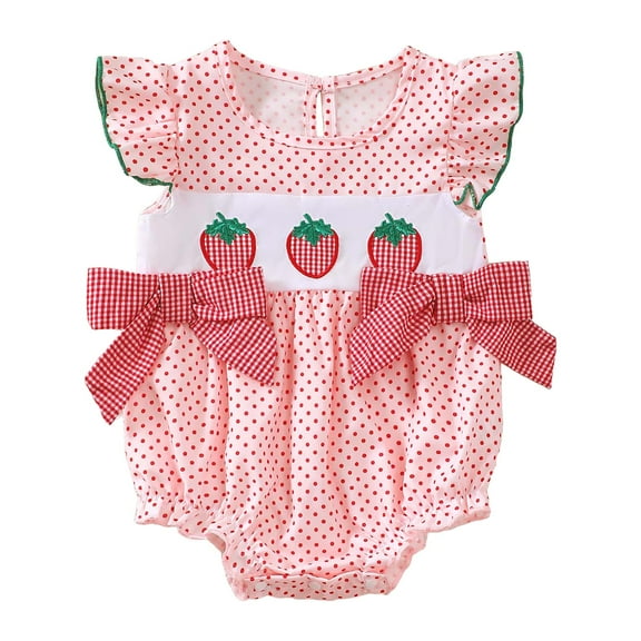 Zanarzt Ruffle Romper Jumpsuit Girl Unisex Baby Boy Girl Clothes Summer Romper Toddler Baby Short Sleeve Jumpsuit Red,3-6 Months