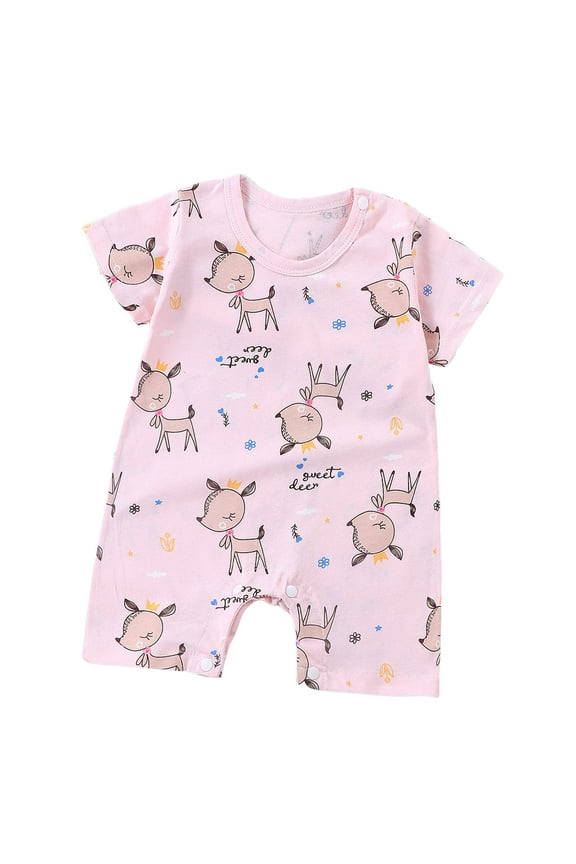 Infant Ruffle Romper Unisex Baby Boy Girl Rompers Short Sleeve One Piece Jumpsuits Clothes Pink,0-6 Months