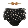 thumbnail image 1 of Zanarzt Infant Short Bloomers Baby Ruffle Cotton Ruffle Bloomer Diaper Cover for Girls Baby Girls Skirt Shorts Black,0-24 Months, 1 of 3