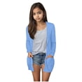 thumbnail image 1 of Zanarzt Jackets for Girls Spring Thin Girl's Long Sleeve Cardigan Lightweight Solid Comfy Cute Jackets Coat Teens Clothes Sky Blue,9-10 Years, 1 of 7