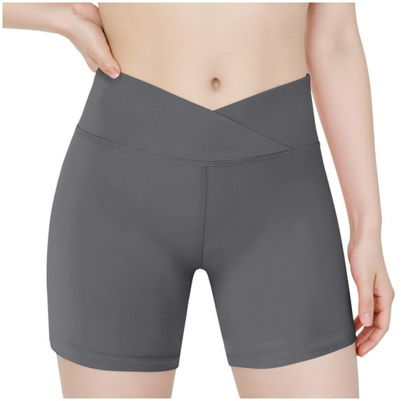 Zanarzt Kid Athletic Shorts Girls Athletic Biker Shorts Kids Teen High Waist Lounge Active Dance Yoga Running Soft Grey,4-5 Years