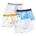 thumbnail image 1 of Zanarzt Kid Cotton Underwear Boys Boxer Briefs Toddler Kids Soft Cotton Underwear 4 Pairs Little Big Boy Shorts Set Back to School Must Haves Blue,6-9 Years, 1 of 5