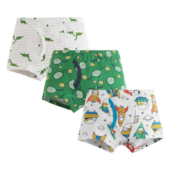 Zanarzt Kid Organic Cotton Underwear Little Boys Soft Cotton Briefs Toddler Kids Underwear Various cute patterns 3 Pack Gray,7-8 Years