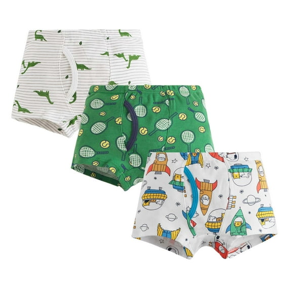 Zanarzt Kid Organic Cotton Underwear Little Boys Soft Cotton Briefs Toddler Kids Underwear Various cute patterns 3 Pack Gray,7-8 Years