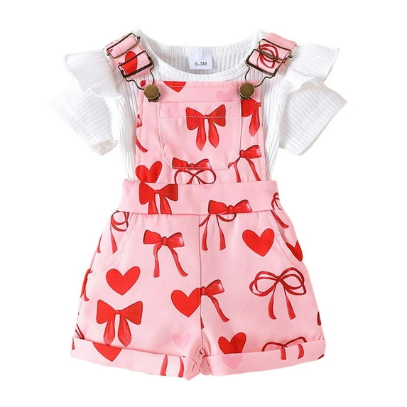 Zanarzt Kid Toddler Girl Clothes Summer Toddler Girls Summer Outfits Ruffle Short Sleeve T Shirts Tops Floral Shorts 2Pcs Clothes Set White,18-24 Months
