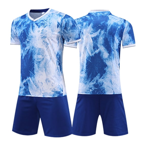 Zanarzt Kids 2 Piece Outfit Set Boys Comfortable Breathable Short Sleeve Shorts Set Sports Youth Basketball Suit M,13-14 Years