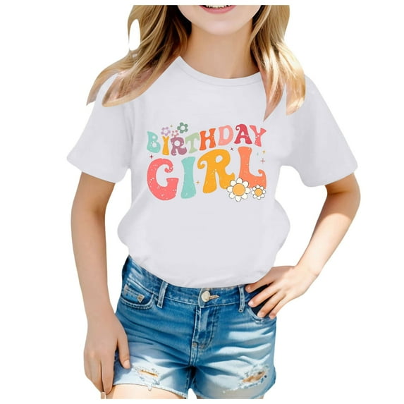 Zanarzt Kids Girls Short Sleeve T Shirts Baby and Toddler Girls Short Sleeve T Shirts Cotton Crewneck Shirts Basic Solid Tees Summer Casual Tops White,3-4 Years