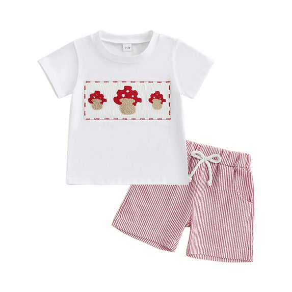 Zanarzt Kids Girls Summer Outfits Toddler Girl Summer Outfit Short Sleeve T Shirt Top Casual Shorts Set Clothes White,2-3 Years