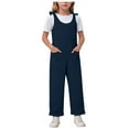 thumbnail image 1 of Zanarzt Kids Jumpsuit Girls Jumpsuit Kids Fashion Sleeveless Wide Leg Romper One Piece Summer Outfits Navy,13-14 Years, 1 of 5