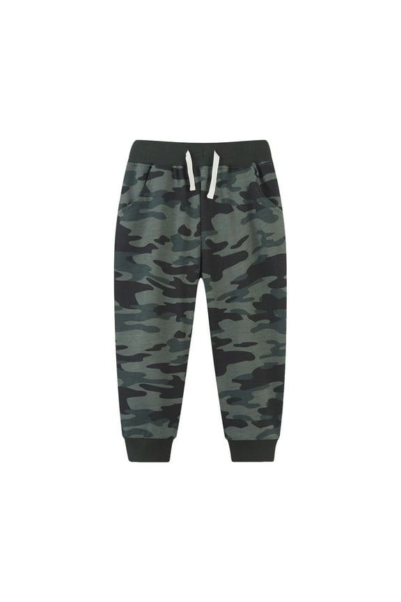 Kids Summer Pants Boys Toddler Boys and Girls Cotton Pull on Sweatpant with Drawstring Back to School Clothes Dark Green,6-7 Years