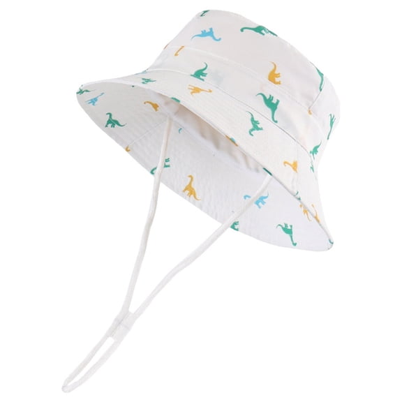 Zanarzt Toddler Sun Hat Cotton Toddler Baby Sun Hat Kids Summer UPF 50+ for Boys Girls Adjustable Beach Hats with Bucket Wide Brim White,4-8 Years