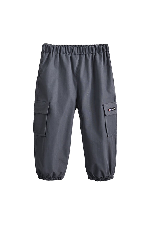 Kids Sweat Pants Toddler Boys Cargo Jogger Pants Baby Boys Sweatpants Thin Casual Pull On Pants Dark Gray,7-8 Years