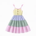 thumbnail image 1 of Zanarzt Kids Toddler Baby Girls Rainbow Dress Princess Sleeveless Beach Sundress Summer Outfits Kids Dresses 7-8 Years,Pink, 1 of 9