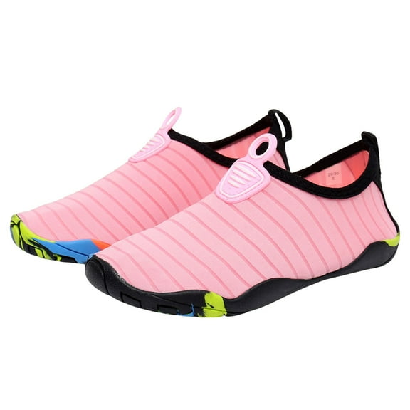 Zanarzt Kids Toddler Swim Shoes Boys's Girl's Kids Water Shoes Barefoot Swim Lightweight Sport Aqua Shoes(Little Kid/Big Kid) Pink,US 12