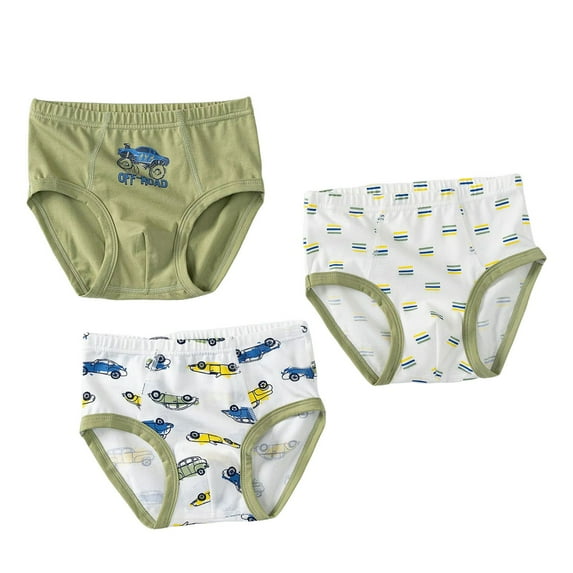 Zanarzt Kids Underwear Boys Toddler Underpants Boy Briefs 3pcs Cotton Little Boys Briefs Soft Dinosaur Truck Underwear AG,8-9 Years