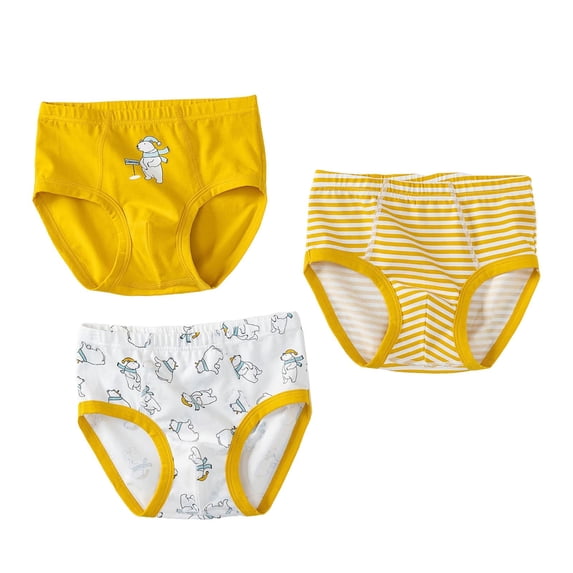 Zanarzt Kids Underwear Toddler Underpants Boy Briefs 3pcs Cotton Briefs Soft Dinosaur Truck Toddler Underwear Light Yellow,6-7 Years