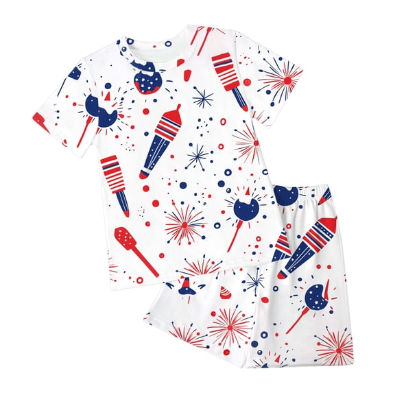 Zanarzt Little Boy 4th Of July Shorts Outfit 4th of July Baby Boy Outfit Flag Short Sleeve Shirt Shorts 2Pcs Toddler Boys Fourth of July Outfits Blue,9-10 Years