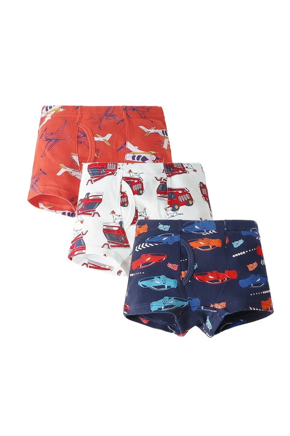 Little Boys Boxer Briefs Dinosaur 3PC Children's Underwear Boy Baby Cartoon Dinosaur Little Boy Cotton Boxer Pants Blue,3-4 Years