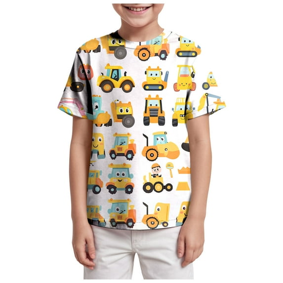 Zanarzt Little Boys Short Sleeve T Shirts Toddler Boy Shirts Birthday T Shirt Kids Toddler Baby Boys Birthday Tees Party Outfits Tops Yellow,6-7 Years