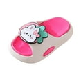 thumbnail image 1 of Zanarzt Little Boys Summer Slippers Slippers for Girls Shoes Kids Slides Girls Toddlers Shower Slippers Cute Open Toe Sandals Thick Sole Beach Shoes Red,US 2, 1 of 4