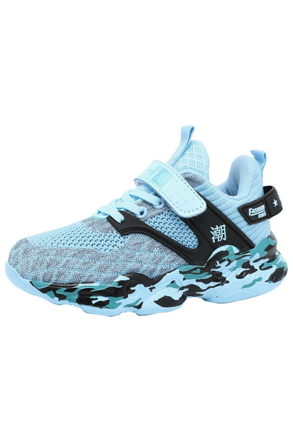 Little Girls Athletic Shoes Toddler Shoes Barefoot Kids Sneakers Wide Boys Girls Summer Footwear for Indoor Outdoor Walking Running Light Blue,US 13.5
