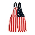 thumbnail image 1 of Zanarzt Little Girls Fourth Of July Outfit Toddler Baby 4th of July Outfit Girl Boy American Flag Overall Shorts Jumpsuit with Pocket Red,18 Months, 1 of 9