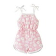 thumbnail image 1 of Zanarzt Little Girls One Piece Jumper Girls Rompers Ruffle Sleeveless Summer Short Jumpsuit High Waist Solid Outfits Back to School Clothes Pink,18-24 Months, 1 of 3