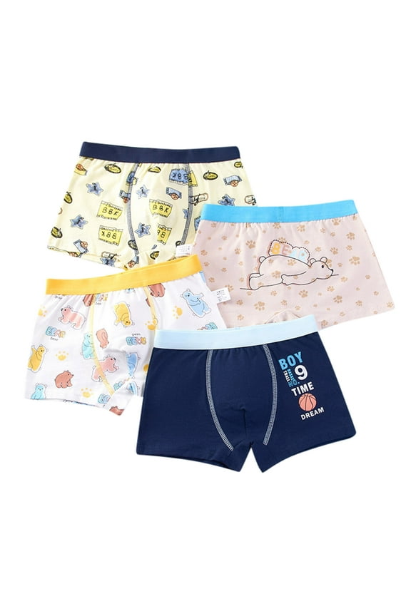 Little Kid Boxer Briefs Underwear Soft Boxer Briefs for Boys and Toddlers Comfort Waistband Multipacks 4 Pack Back to School Must Haves Dark Blue,5-7 Years