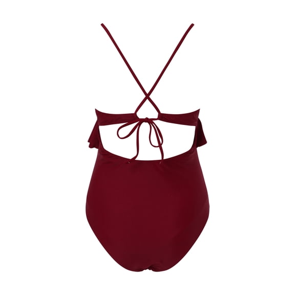Zanarzt Maternity Swimsuit Tankini Women Maternity Swimwear One Piece Halter Pregnancy Swimsuit Soild Bathing Suits Swimwear Red,M